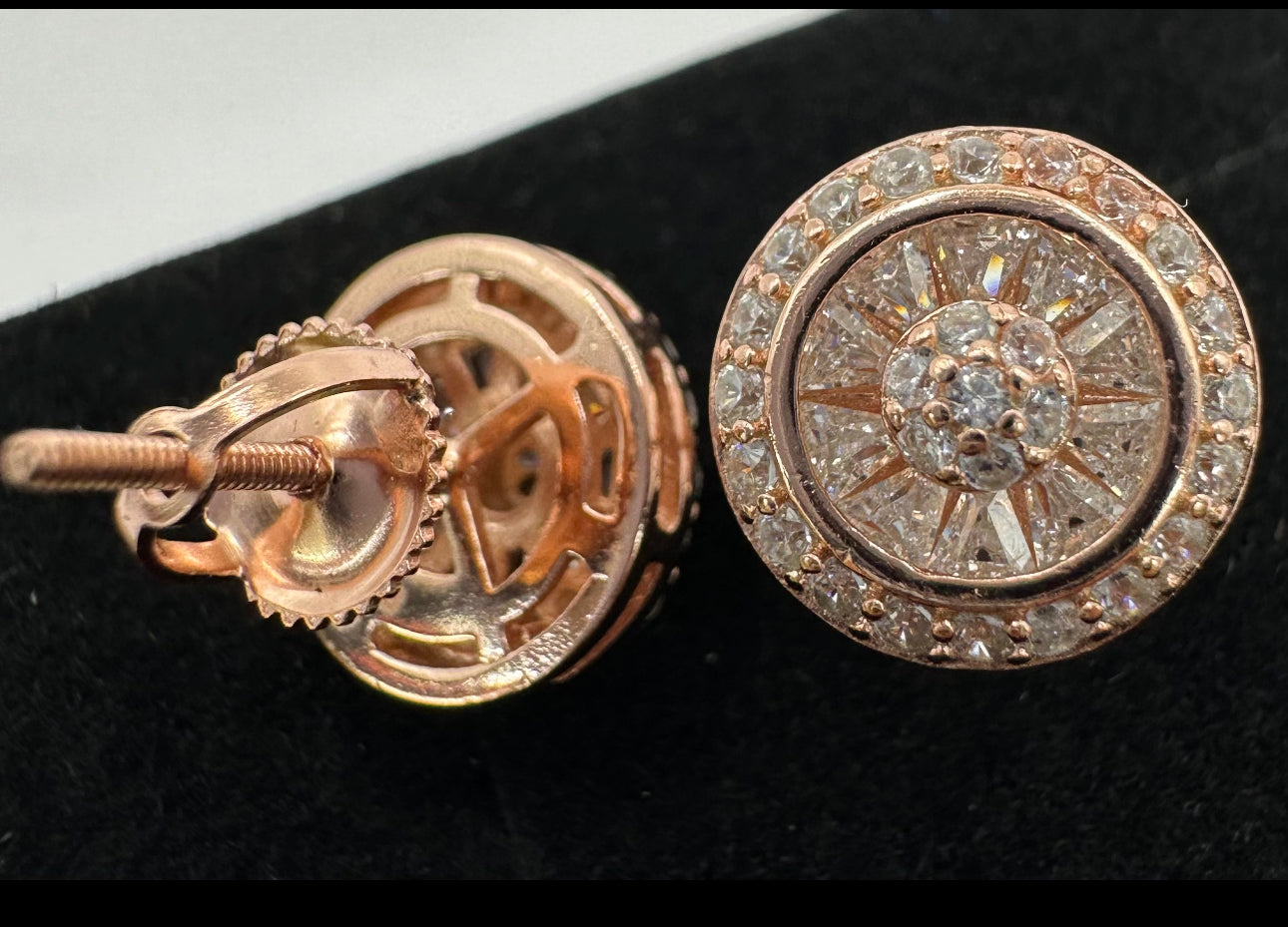 Rose gold, circle 925 earrings