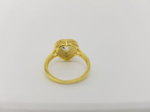 Womens Heart Shaped Ring Covered in 14kt