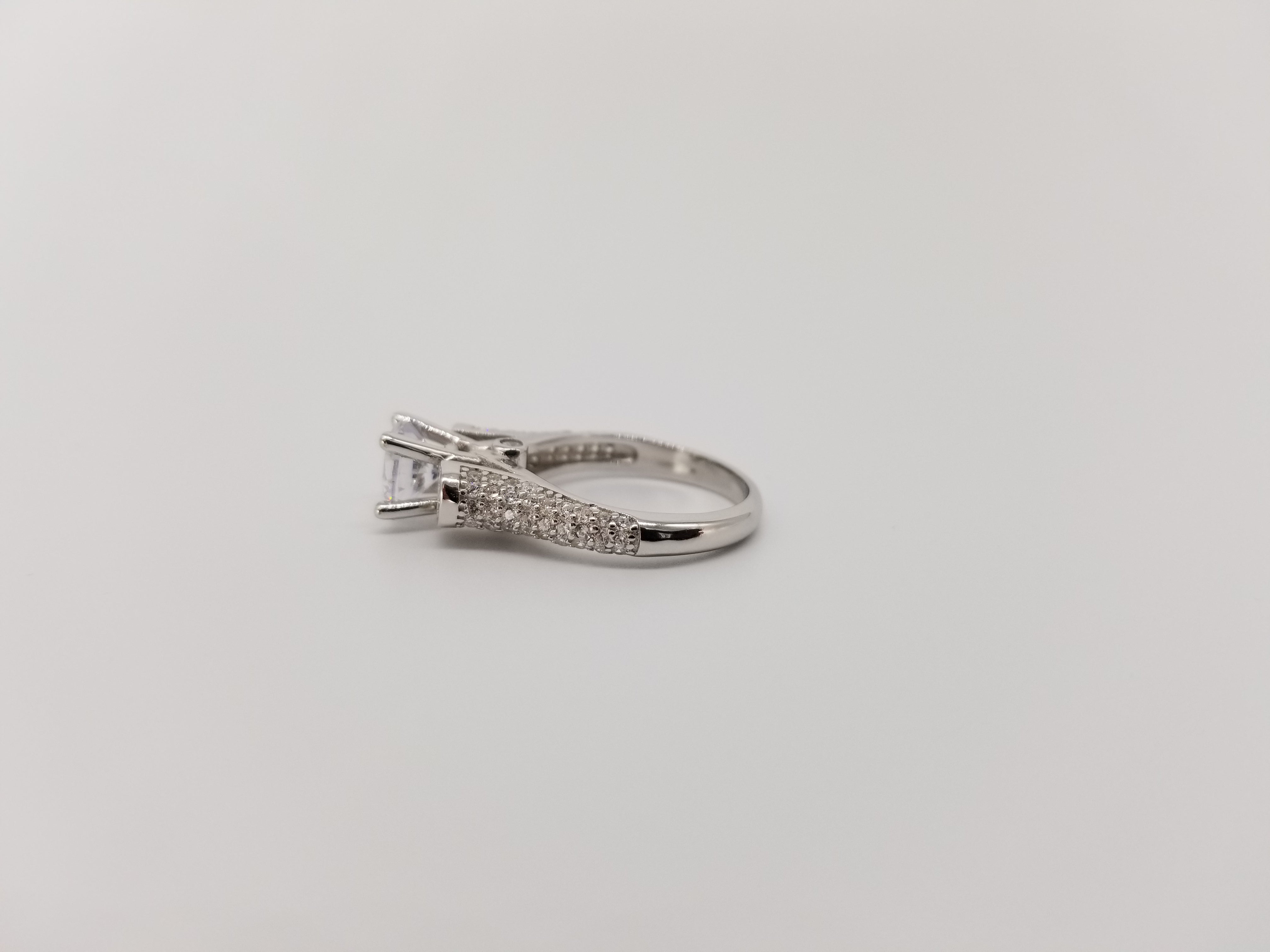 White Rhodium Engagement Ring