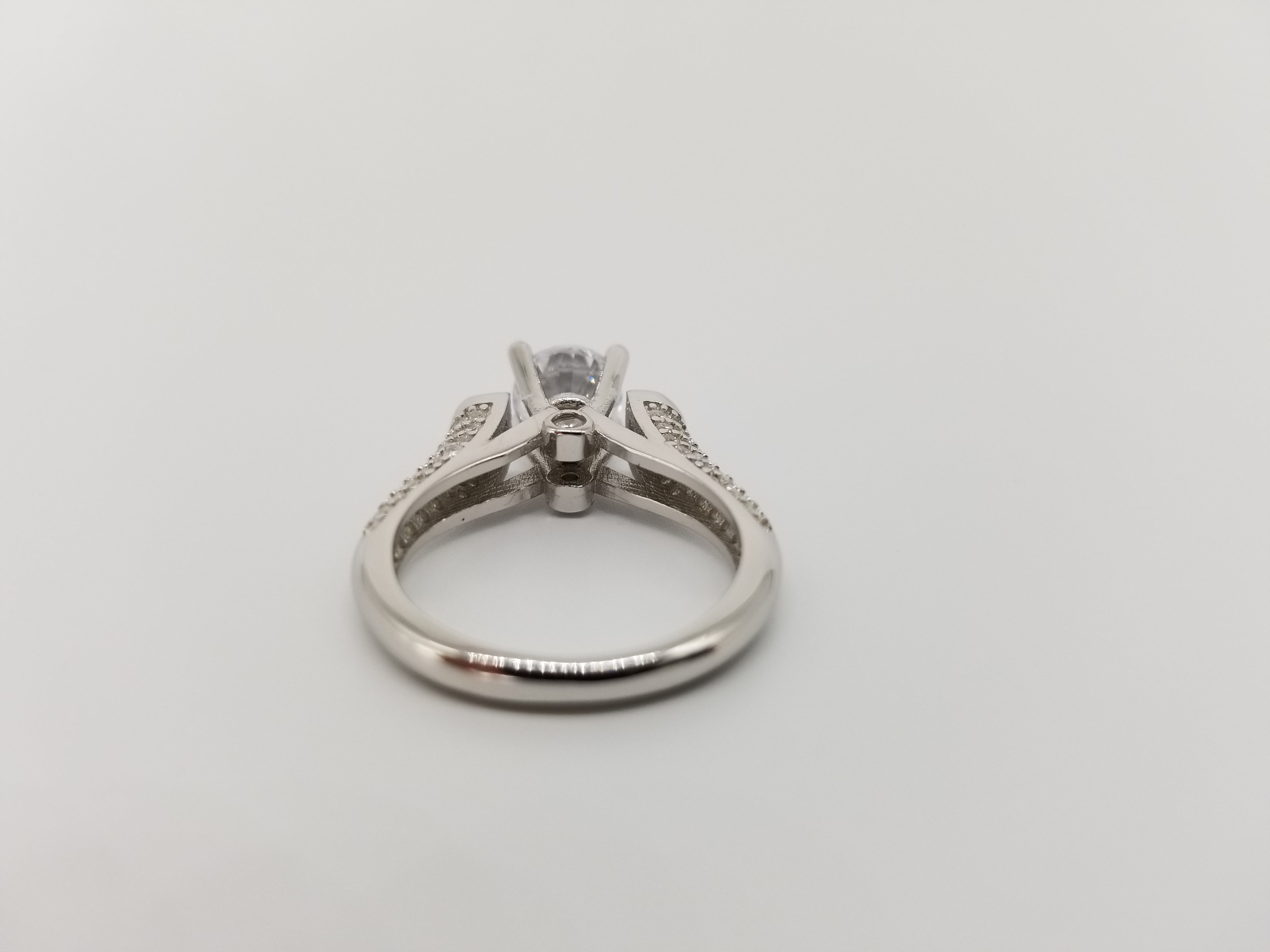 White Rhodium Engagement Ring