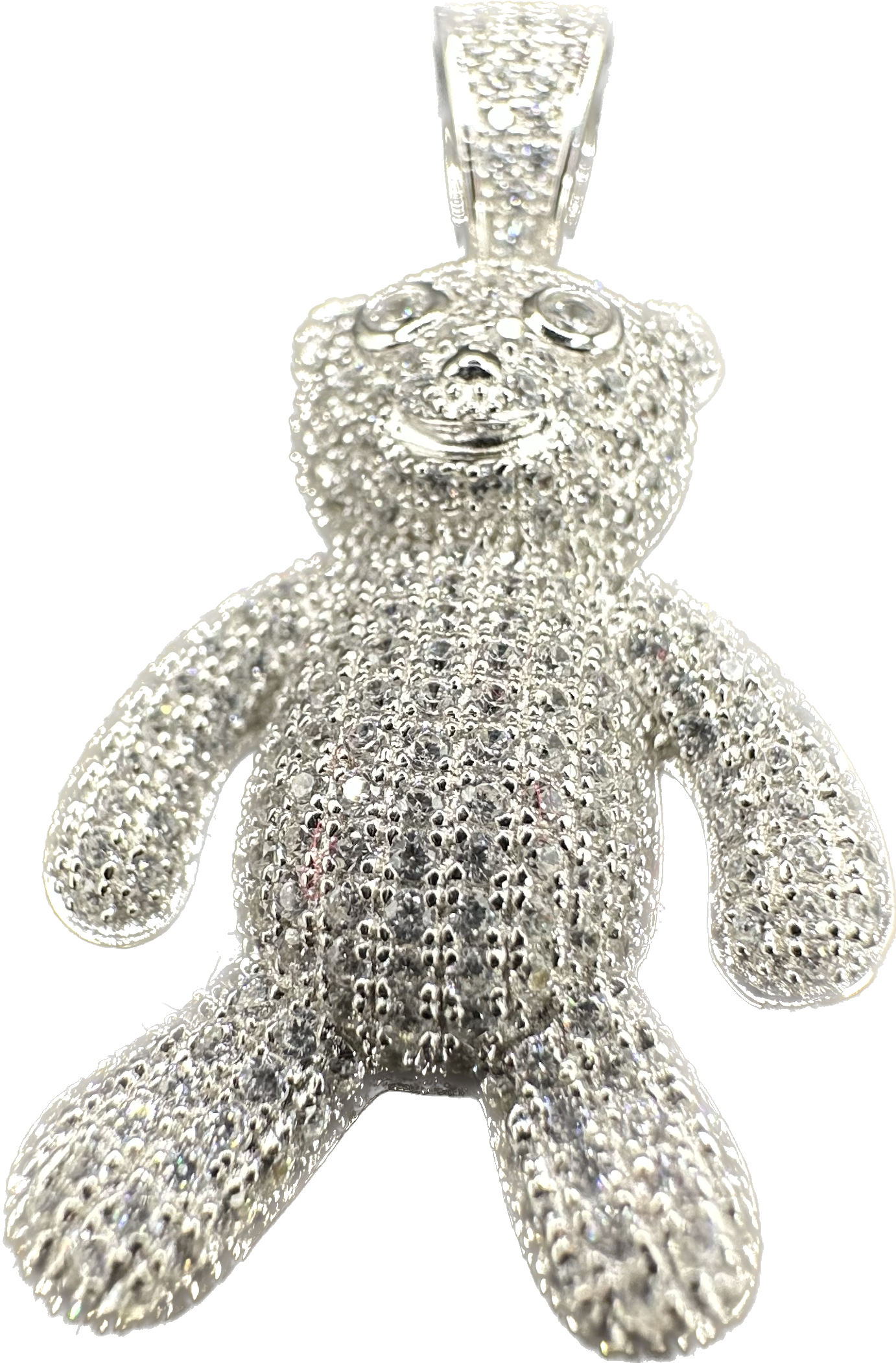 white teddy bear pendant