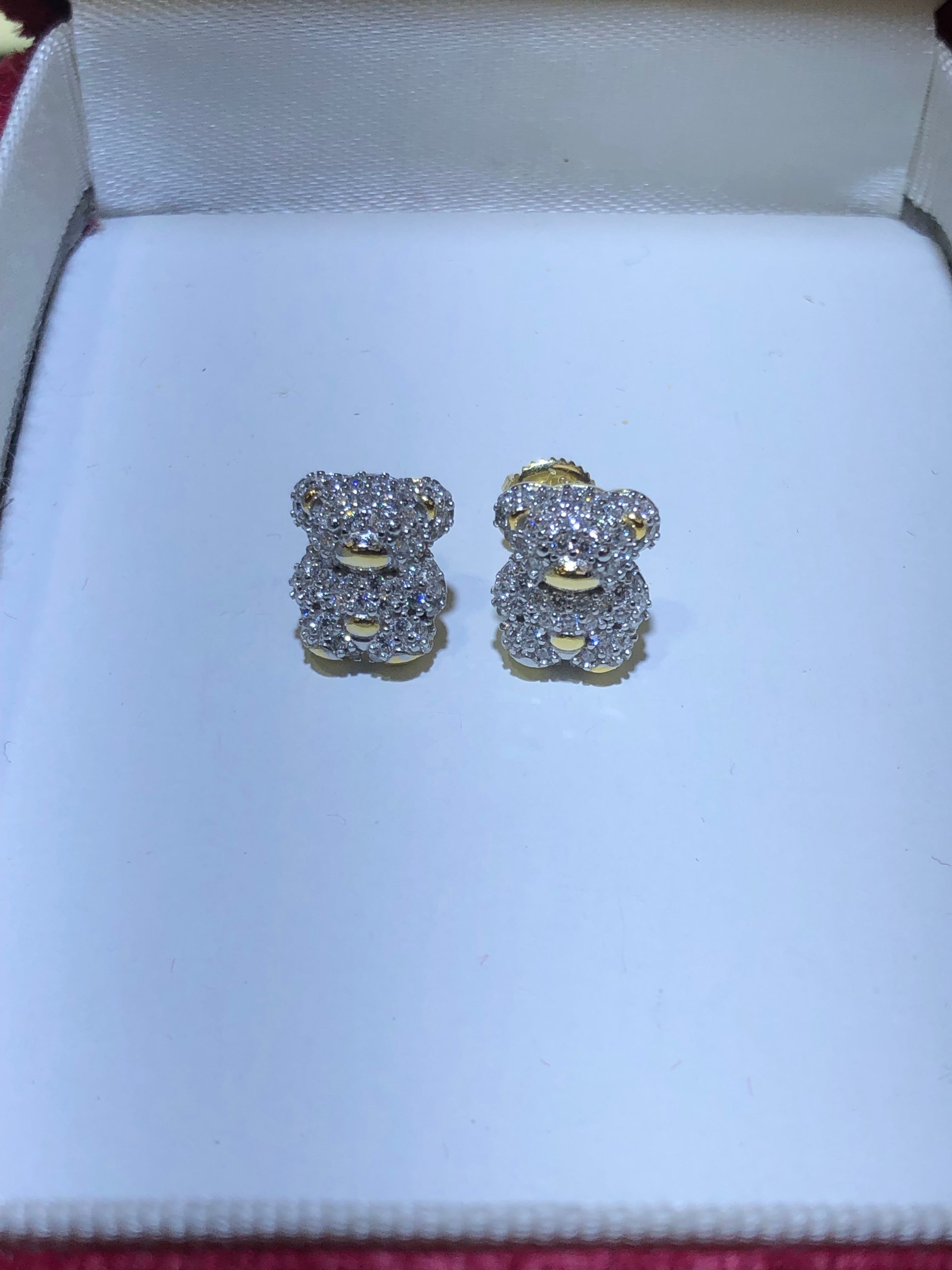 Teddy bear man earrings