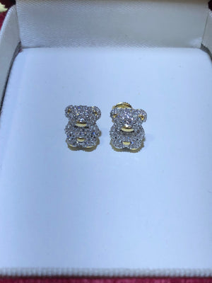 Teddy bear man earrings