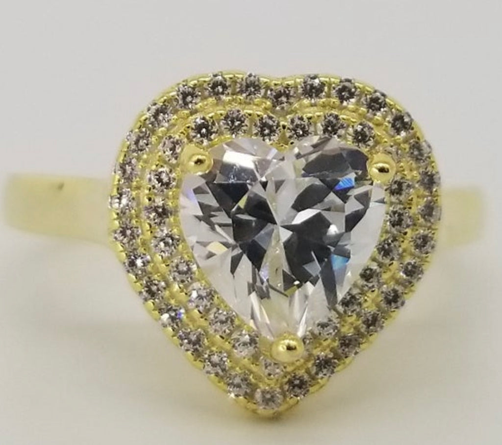 Womens Heart Shaped Ring Covered in 14kt