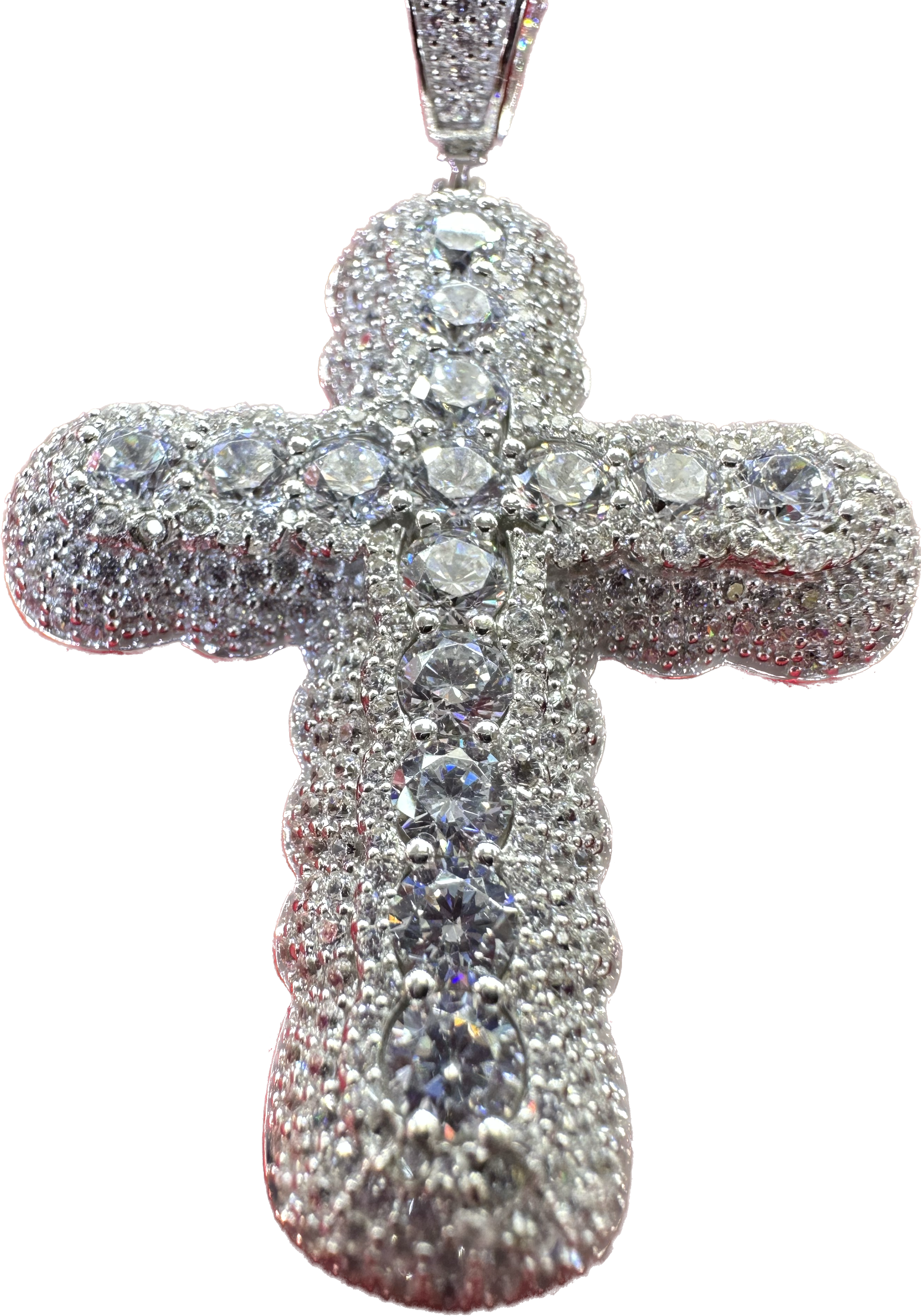 Mens iced sales out cross pendant