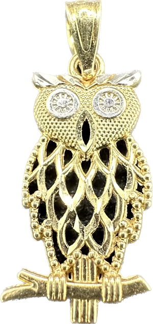 Gold,owl pendant