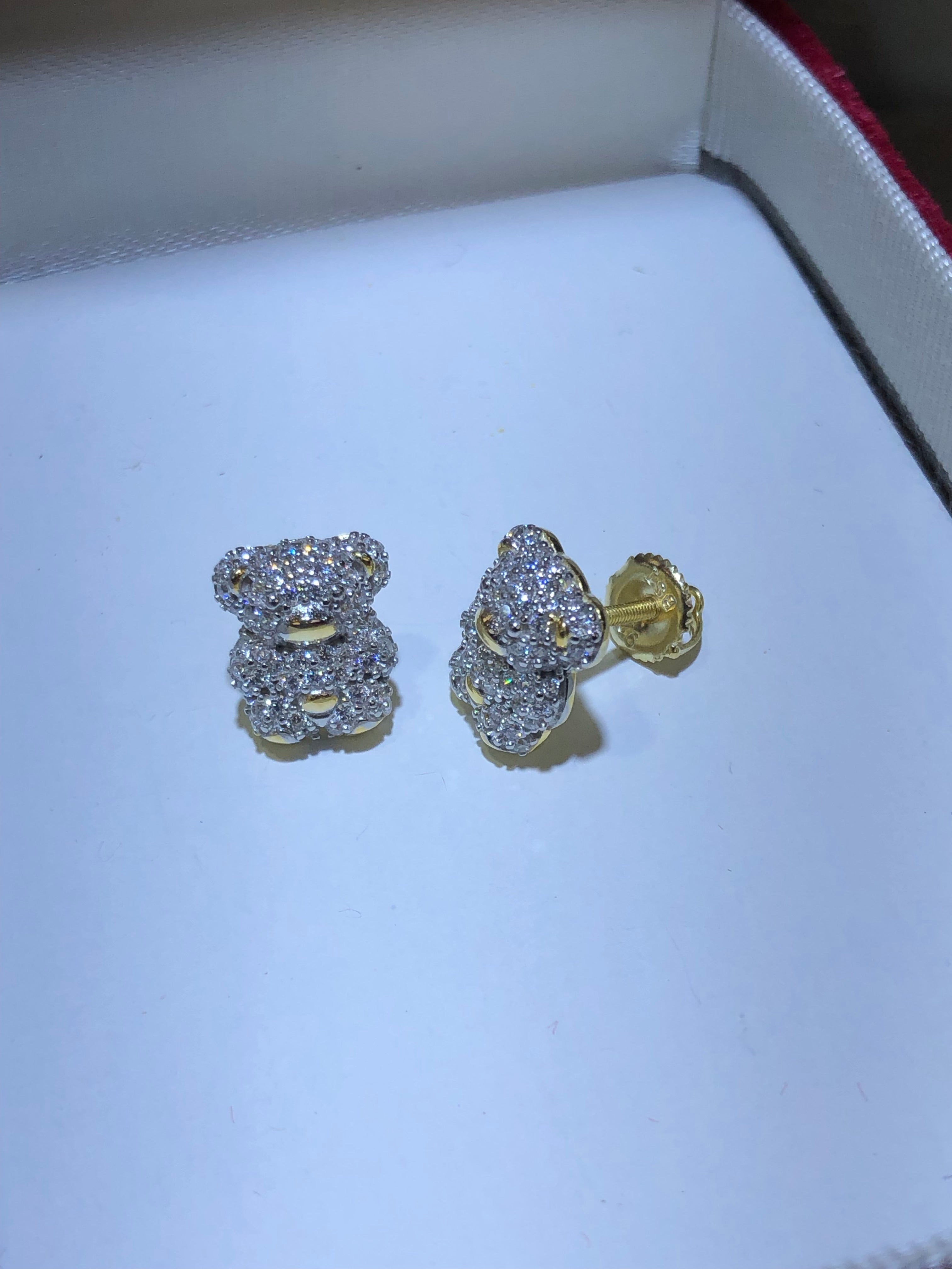 Teddy bear man earrings