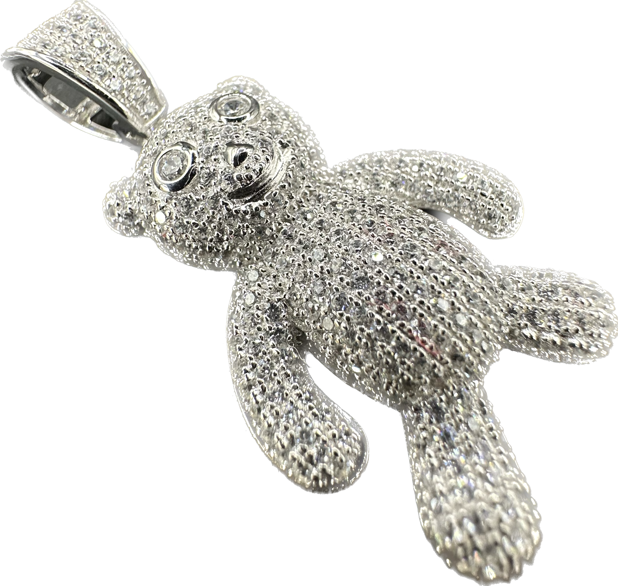 white teddy bear pendant