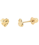 10k solid gold heart earrings