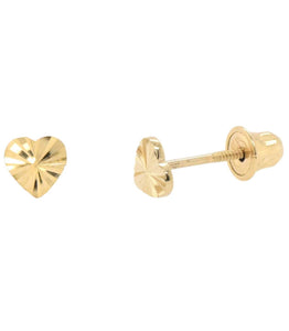 10k solid gold heart earrings